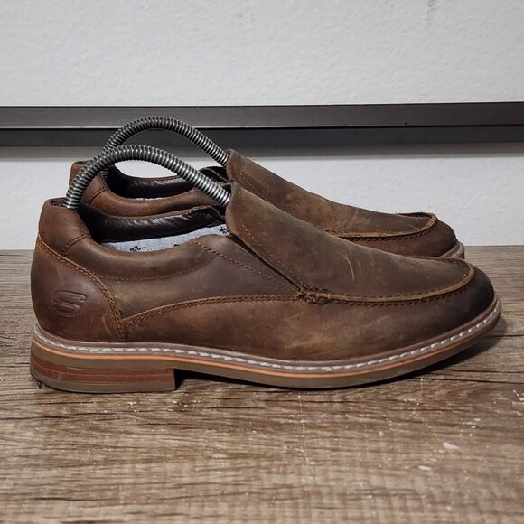 Skechers Bregman Ortes Men\'s Slip-On Loafers Shoes Size 7 Brown